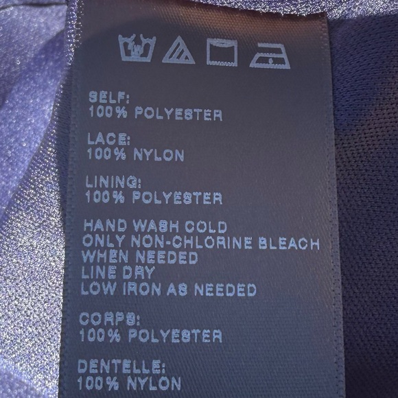 NWT Anthropologie 90s Pins and Needles Navy Floral Slip Dress w/Lace Trim / XS - Picture 16 of 17